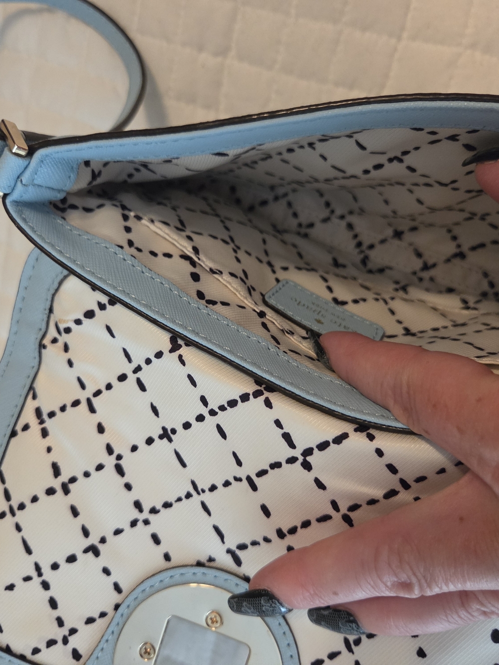 kate spade Light Blue Crossbody Bag with Silver Star Emblem - Picture 4 of 6